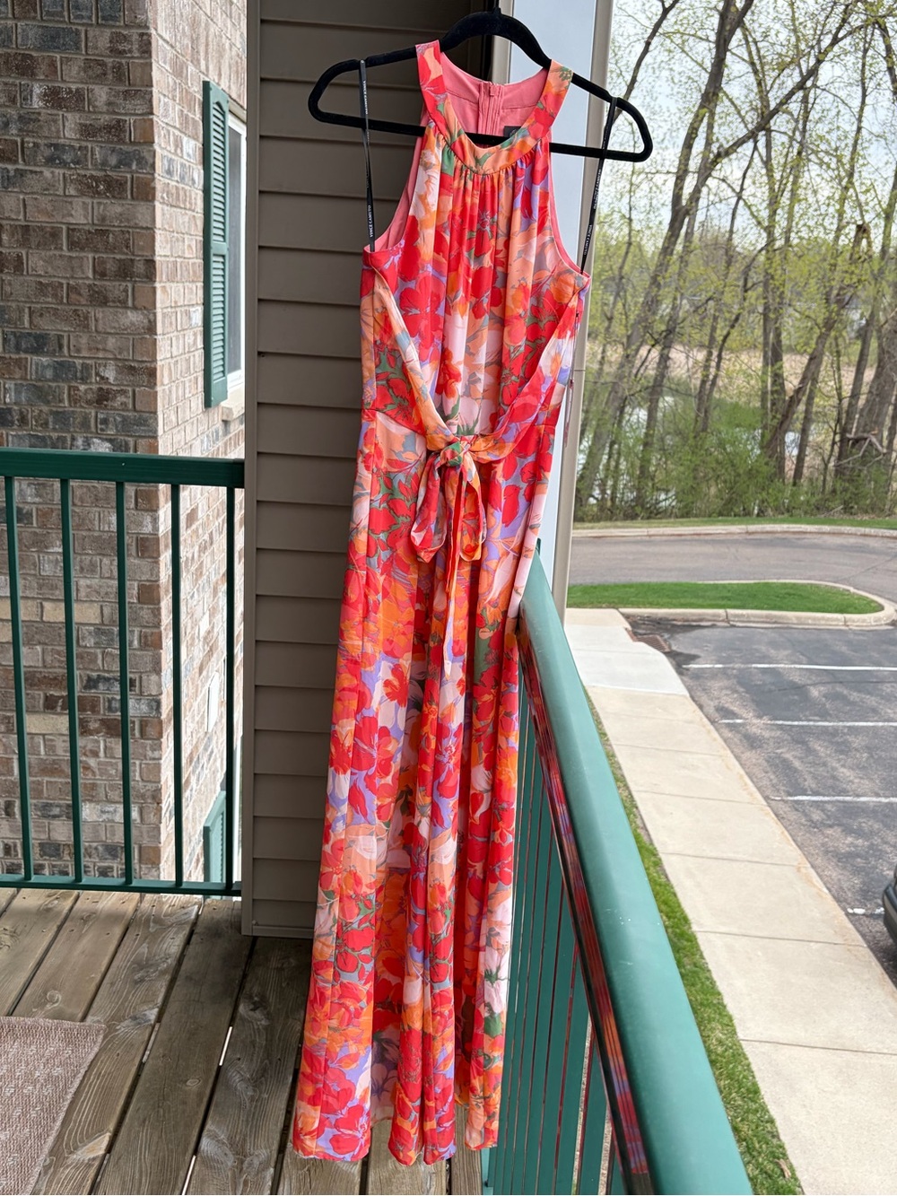 ๐๐VinceCamuto Floral Wide Leg Jumpsuit Waist Maxi Romper Size 6 Summer Vacation - Picture 3 of 17